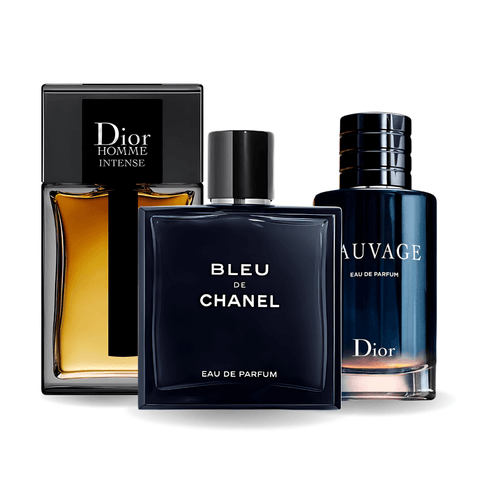 PACK 3 PARFUMS: SAUVAGE DIOR, BLEU DE CHANEL, DIOR HOMME INTENSE 100ML 