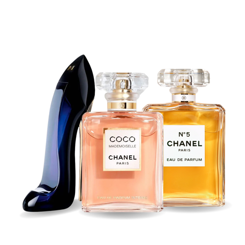 PACK 3 PERFUMES: GOOD GIRL, COCO MADEMOISELLE, CHANEL Nº5 100ML
